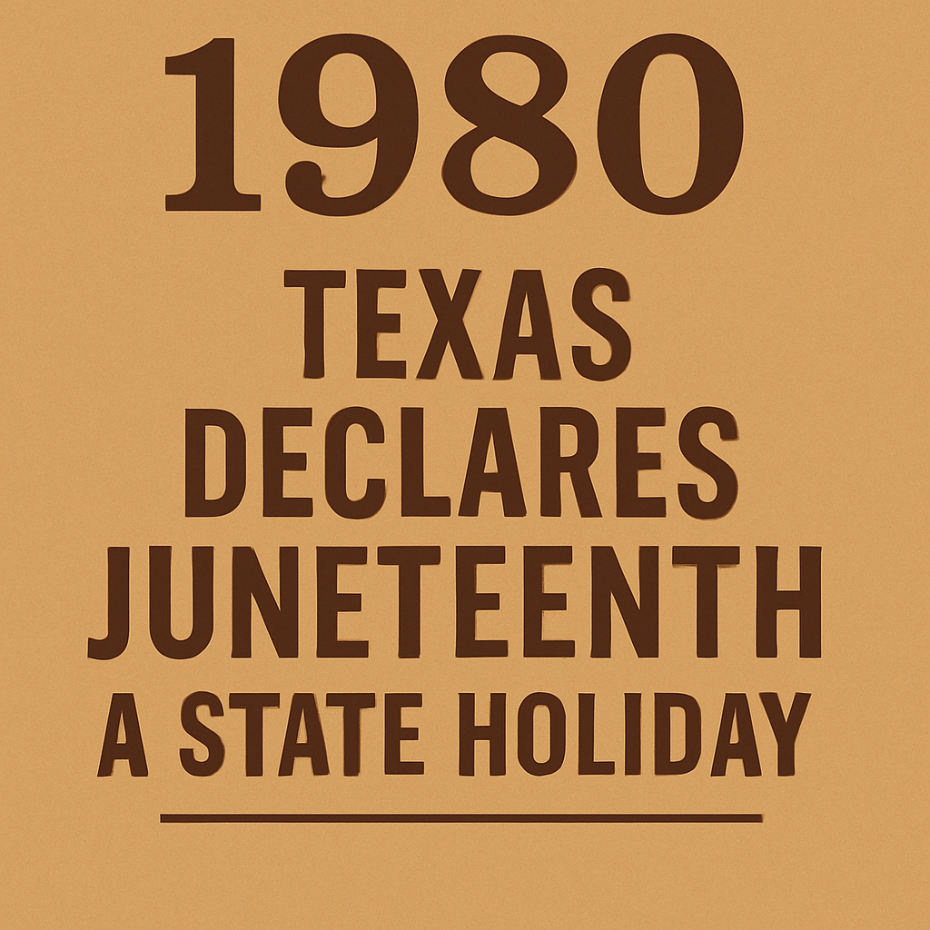 1980 – Texas Declares Juneteenth a State Holiday